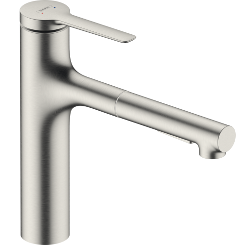 Змішувач кухонний  Hansgrohe Zesis  M33 160 2jet  з витяжним виливом sBox Lite Stainless Steel Finish 74804800