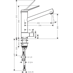 Смеситель кухонный Hansgrohe Zesis  M33 200 1jet CoolStart Chrome 74807000