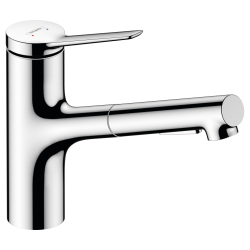 Змішувач кухонний  Hansgrohe Zesis  M33 150 2jet  з витяжним виливом, ECO Chrome 74810000