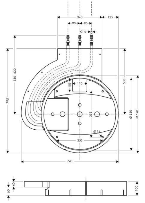 Прихована частина для квадратного Raindance Rainmaker HANSGROHE Raindance 28412180