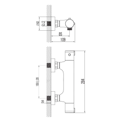 Термостат для душу IMPRESE CENTRUM, 15400