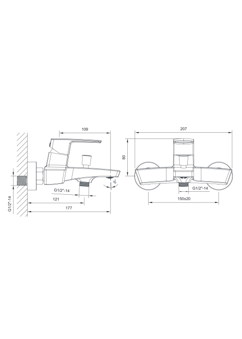 Смеситель для ванны IMPRESE GRAFIKY, ZMK061901040