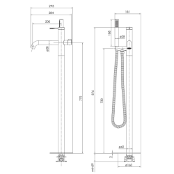 Змішувач для ванни IMPRESE DEIRA, шампань ZMK112009060