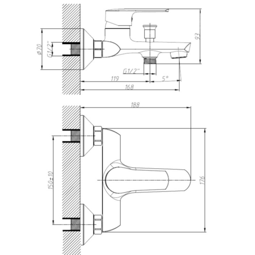 Комплект змішувачів для ванни Imprese kit21081