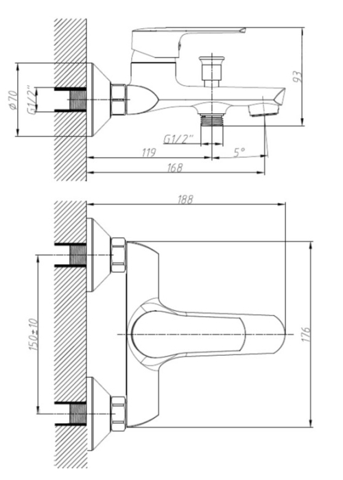 Комплект змішувачів для ванни Imprese kit21081