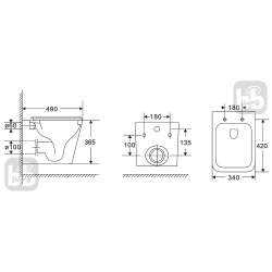 Унитаз подвесной Imprese KUBIK Rimless безободковый с сидением дюропласт soft-close c06810203  