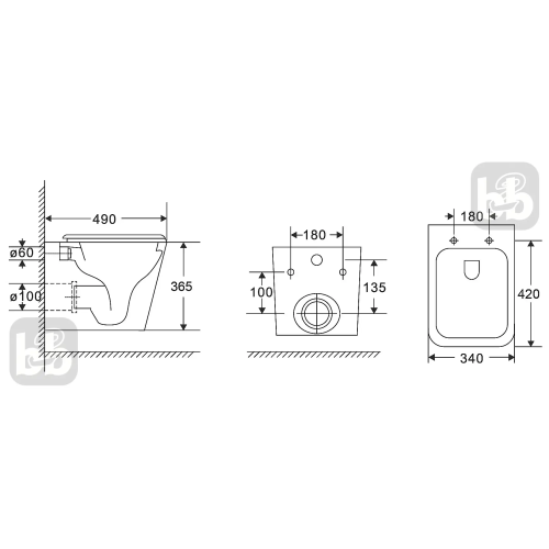 Унітаз підвісний Imprese KUBIK Rimless безободковий з дюропластом soft-close c06810203