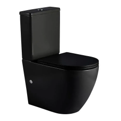Унітаз безободковий IMPRESE LESNA BLACK Компакт підлоговий до стіни, сидіння Slim slow-closing, i11507 black