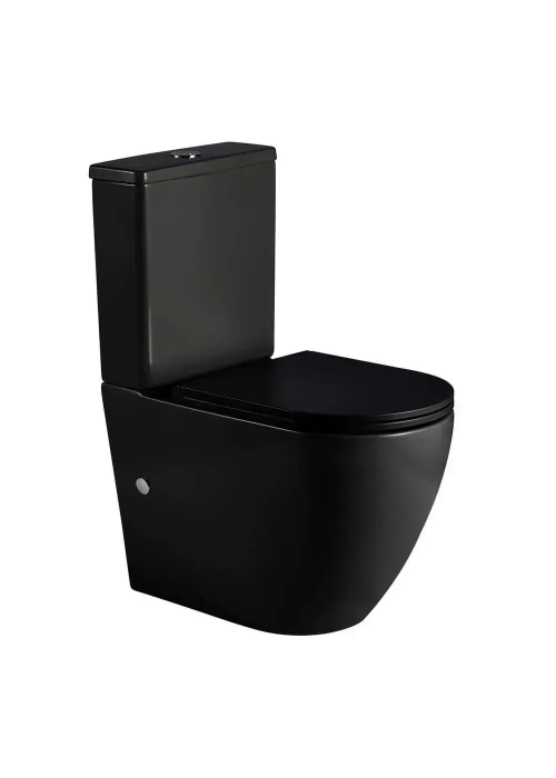 Унітаз безободковий IMPRESE LESNA BLACK Компакт підлоговий до стіни, сидіння Slim slow-closing, i11507 black