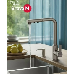 Змішувач для кухні VOLLE BRAVO M, з висувною лійкою, хром, 1550.110201