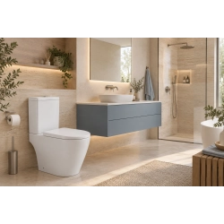 Унітаз-компакт IMPRESE LASKA безободковий із бачком і сидінням Soft Close, білий глянець 63×38×82 см (c06203803)