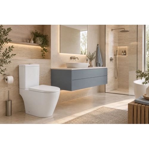 Унітаз-компакт IMPRESE LASKA безободковий із бачком і сидінням Soft Close, білий глянець 63×38×82 см (c06203803)