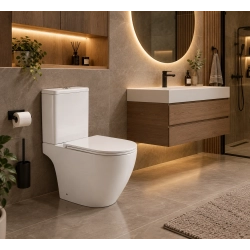 Унітаз-компакт IMPRESE SVETLY безободковий із бачком і сидінням Soft Close, білий глянець 63×36×82 см (c06205203)