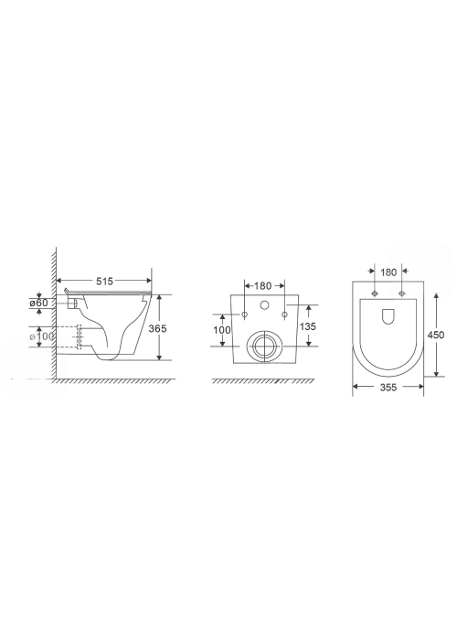 Унітаз підвісний Imprese VLTAVA Rimless тверде сидіння slim slow-closing, c06809603