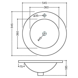 Раковина  Jaquar Fusion 54,5x54,5 см, круглая, FSS-WHT-29601