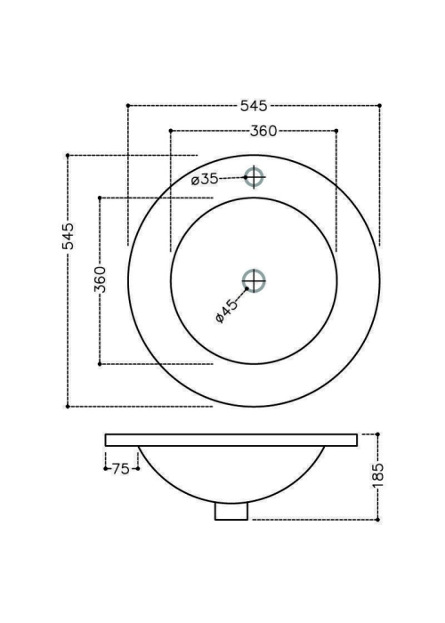 Раковина Jaquar Fusion 54,5x54,5 см, кругла, FSS-WHT-29601