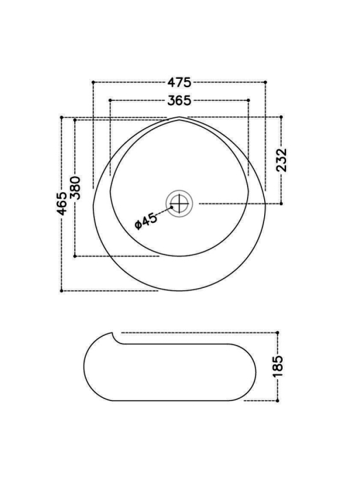 Раковина  Jaquar JDS 46,5x47,5 см, круглая, на столешницу, JDS-WHT-25903