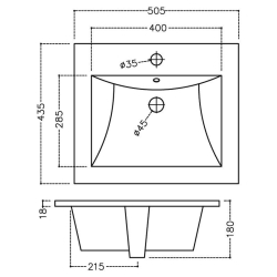 Раковина  Jaquar Kubix F 50,5x43,5 см, прямоугольная, KUS-WHT-35601