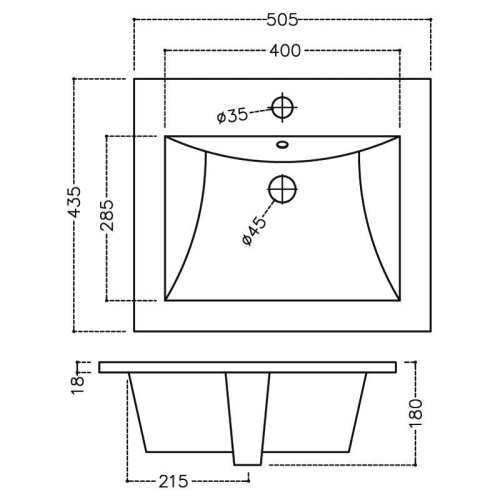 Раковина Jaquar Kubix F 50,5x43,5 см, прямокутна, KUS-WHT-35601