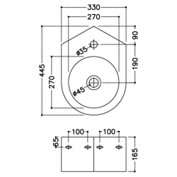 Раковина угловая Jaquar JDS 35x45,5 см, JDS-WHT-25841