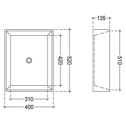 Раковина  Jaquar JDS 52x40 см, прямоугольная, JDS-WHT-25907N