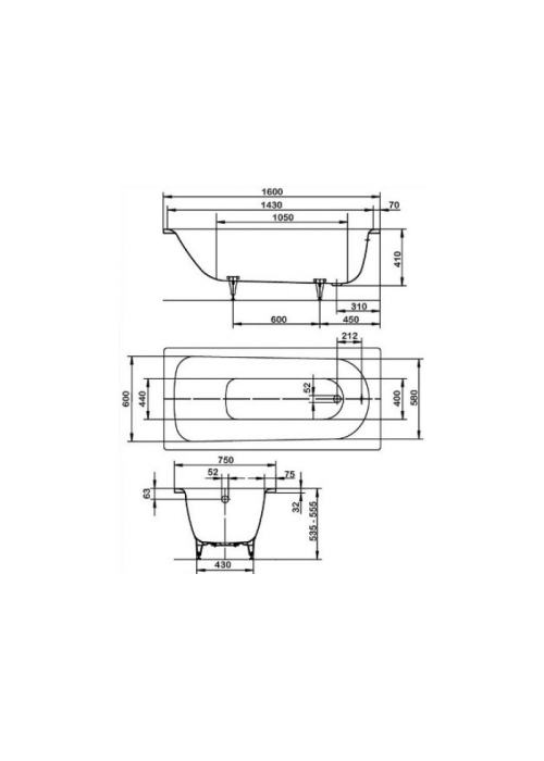 Ванна стальная KALDEWEI Saniform Plus 372-1 (112500010001) 160x75