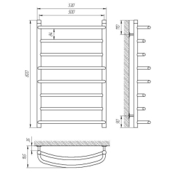 Полотенцесушитель Laris Евромикс П8 500 х 800 з полицею