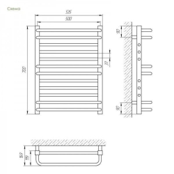Полотенцесушитель Laris  Гермес П12 500 х 700