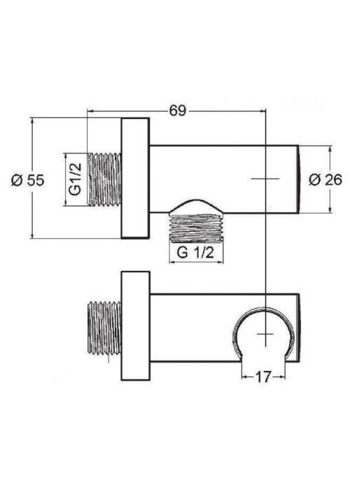 Шланговое подключение с держателем Kludi A-QA 605470500