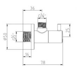 Кутовий вентиль KLUDI 3/8 DN 15 1584505-00