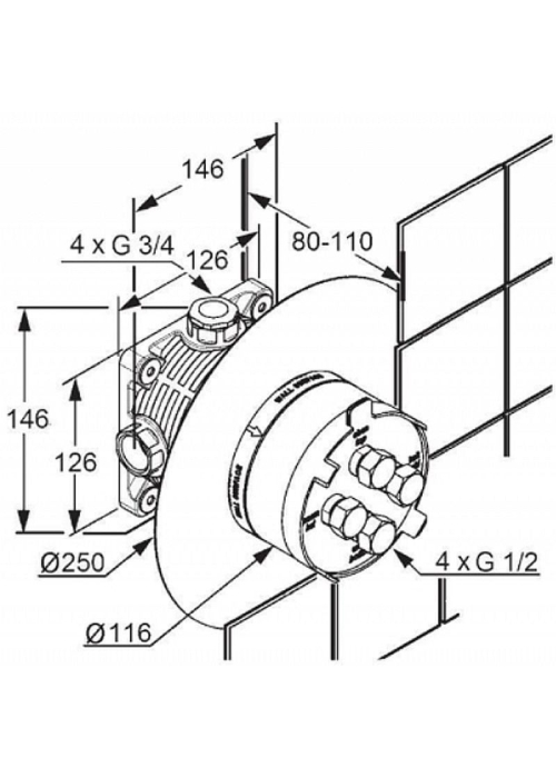 Вбудована частина KLUDI FLEXX BOXX 88011