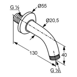 Кронштейн для верхнього душу KLUDI Freshline (6235305-00)