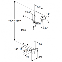 Душевая система KLUDI LOGO DUAL SHOWER SYSTEM 6808305-00