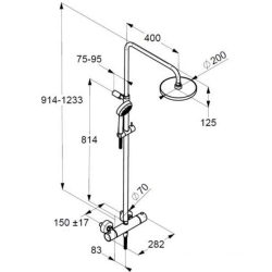 Душевая система Kludi Logo Dual Shower System 1S с термостатом 6809505-00