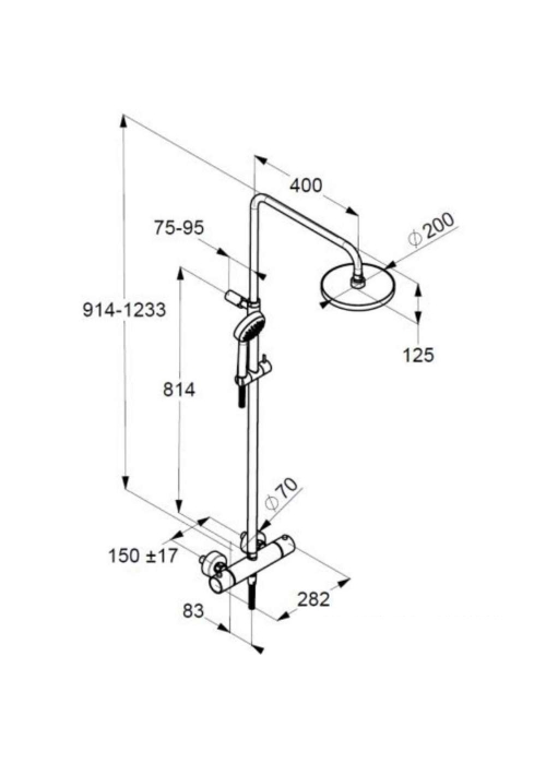 Душова система Kludi Logo Dual Shower System 1S із термостатом 6809505-00