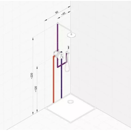 Душова система з термостатом Kludi Nova Fonte 7in1 чорний матовий 208313915 