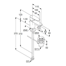 Смеситель для умывальника KLUDI PURE&SOLID (343850575)