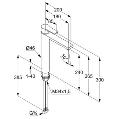 Змішувач для раковини Kludi Zenta SL, 482560565