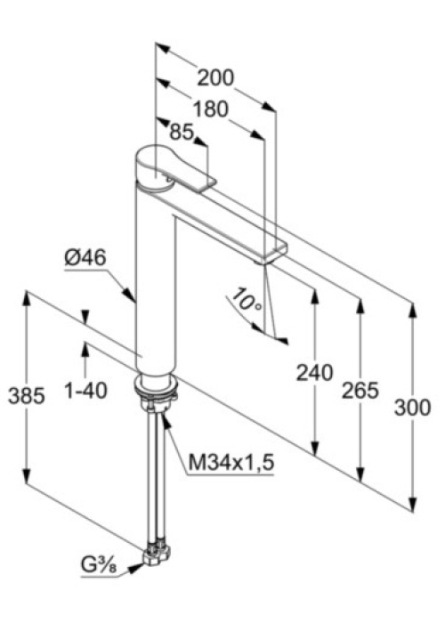 Змішувач для раковини Kludi Zenta SL, 482560565