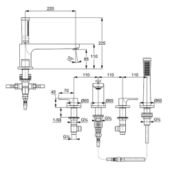 Смеситель для ванны и душа Kludi Zenta SL 484240565