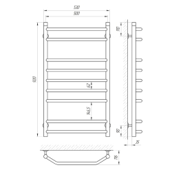 Сушка для рушників Laris Вікторія 500x800 П9