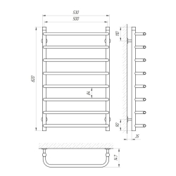Полотенцесушитель Laris Стандарт П8 500 х 800