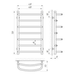 Сушка для рушників Laris Євромікс 400x700 П7