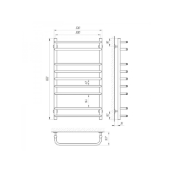 Полотенцесушитель Laris Стандарт П9 500 х 900 Электро Левая