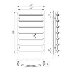 Полотенцесушитель Laris Класик П7 450 х 700