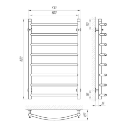 Полотенцесушитель Laris Класик П8 500 х 800