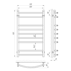 Полотенцесушитель Laris Класик П9 500 х 900