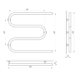 Сушка для рушників Laris Змійовик30 РС3 700 х 600 1/2