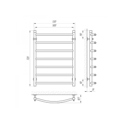 Полотенцесушитель Laris Класик П7 500 х 700