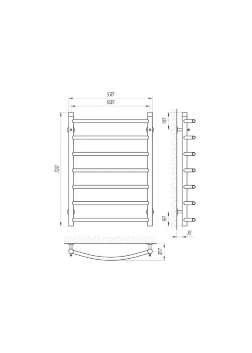 Полотенцесушитель Laris Класик П7 500 х 700